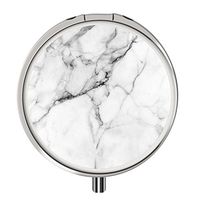 Pill Boxes and Organizer, Round Stainless Medicine Tablet Pill case for Man Small，Compact 3 Compartment Pill Box for Travelling - Custom Fashion Marble