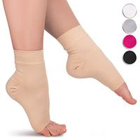Ankle Brace for Plantar Fasciitis - 1-Pair Compression Support Sleeve for Women & Men - Beige Socks - X-Large