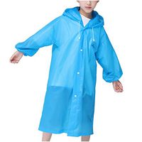 LLguz Transparent EVC Raincoat Hooded Thick Rainproof Clothes Outdoor Travel Activity for Children Kids Boys Girls