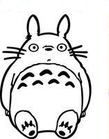 TOTORO SITTING FROM STUDIO GHIBLI ANIME VINYL STICKERS SYMBOL 5.5" DECORATIVE DIE CUT DECAL FOR CARS TABLETS LAPTOPS SKATEBOARD - WHITE