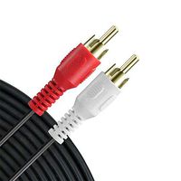 SatelliteSale 2-Male to 2-Male [Left/Right] RCA Stereo Audio Cable [24K Gold Plated | Copper Core] Molded Premium Quality (3 Feet)