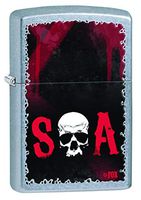 Zippo Sons of Anarchy Skull Pocket Lighter, Street Chrome