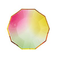 Meri Meri Toot Sweet Ombre Graduating Colors Dessert Paper Plates, 8 Count
