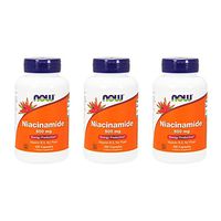 NOW FOODS Niacinamide 500mg Vitamin B-3 Capsules, 100 Count (3 Pack)