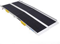 Ruedamann 6' Extra Wide Non-Skid Aluminum Wheelchair Ramp, Lightweight Two Pieces Separated Folding Portable Loading Ramp, Holds Up to 600 lbs (MR607T-6)