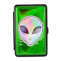 Iridescent Cigarette Wallet Carrying Case for 100 mm Cigarettes, Cash & Cards - Alien