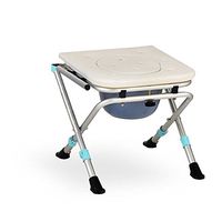 SunHai Aluminum Alloy Folding Bedside Toilet Disability with Top Loading Easy Elderly Mobility Aid Commode Chair (Color : Without backrest)