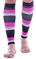 Doc Miller Premium Calf Compression Sleeve Dress Series 1 Pair 20-30mmHg Strong Support Graduated Sock Pressure Sports Running Recovery Shin Splints Varicose Veins (BlackPinkGrayWhite, Large)