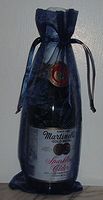 IGC 6x14 Organza Sheer Bags - Bottle/Wine Bags Gift Pouch - Satin Ribbon Closure- Navy Blue (3 Bags)