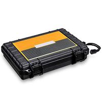 JUFU Cigar Box Cigar Box, Cigar Humidor Portable Cigar Box PC Material Cigar Box Black Can Hold 5 @@ (Size : 22.8x14.5x4.3cm)