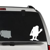 GottaLoveStickerz Bigfoot Sasquatch Yeti Wave Hi Permanent Vinyl Decal Sticker for Laptop Tablet Helmet Windows Wall Decor Car Truck Motorcycle - Size (10 Inch / 25 cm Tall) - Color (Gloss White)