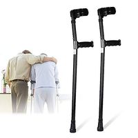 LFFME Forearm Crutches, Adjustable Lightweight Crutches Adults with Soft Ergonomic Grip, for Elderly Handicapped Disabled Adults, 2PCS