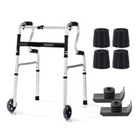 Disabled Walker, Auxiliary Walking Handrail, Outdoor Sports Walker, Foldable Walker, Suitable for Travel, Bathroom (Foot Pad + Snow Pad)
