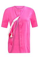 Pink Breast Cancer Recovery Tee with Internal Drain Management Pockets, Small