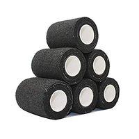 COMOmed Self Adherent Cohesive Bandage Latex FDA Approved 3"x5 Yards First Aid Bandages Stretch Sport Athletic Wrap Vet Tape for Wrist Ankle Sprain and Swelling,Black(6 Rolls)