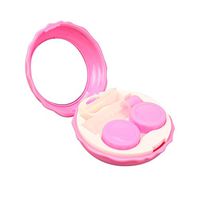 TONSEE Mini Simple Contact Lens Travel Case Box Container Kit Set Holder with Mirror (Pink Hot)