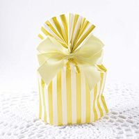 YESON Gold Stripe Clear Cello Bags Candy Plastic Favor cellophane Treat Bags,Pack of 50