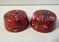 2 Transparent Red Small Tower Buster Crystal Orgone Generator Energy Accumulator 528Hz/7.83Hz/Advance Harmonics Many Beautiful Ingredients and Colors!! (Transparent Red)