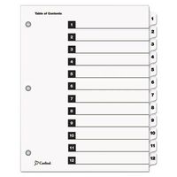 Cardinal 61213 - Traditional OneStep Index System, 12-Tab, 1-12, Letter, White, 12/Set-CRD61213