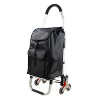 Rolling Walkers Shopping Cart Six-Wheel Folding Stair Car Old Man Trolley Portable Trolley Car Household Luggage Cart Gift Can Bear 80 Kg (Capacity : 3328100cm, Color : Black)