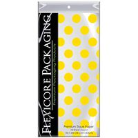 Flexicore Packaging | Polka Dot Gift Wrap Tissue Paper | Size: 15 Inch X 20 Inch | Count: 10 Sheets | Color: | DIY Craft, Art, Wrapping, Decorations (Yellow, 100 Sheets)