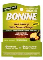 BONINE Motion Sickness High Potency Ginger Softgels, 10 Count (Pack of 1)