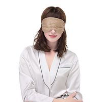 LILYSILK 100 Silk Filled Eye Mask for Sleeping Lace Covered with Adjustable Strap Coffee