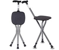 ZWH-Walking Cane Adjustable Walking Crutches Adjustable Folding Walking Cane Chair Stool with Adjustable Height Cane Seat LED Light 86-96CM