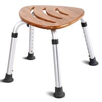 Triangular Fanshaped Shower Chair 8 Level seat Height Adjustments w/ 3 Drainage Gap