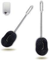 2pcs Bottle Brush Dish Cleaner Sponge Replaceable 10''Long Stainless Handle (Sponge-black)