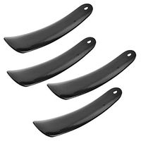 HEALIFTY 10pcs ABS Shoe Horn Long Handle Shoe Horn Comfortable Hanging Shoe Lifter Pendant for Women Men (Black)