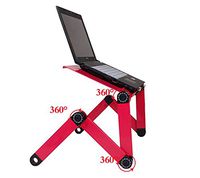 Goldball Portable Laptop Computer Desk Adjustable Vented Laptop Table Portable Bed Tray Book Stand Multifunctional & Ergonomics Design Dual Layer 17" Laptop Computers or smaller (Rose Red)