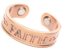 Faith Copper Womens Ring with Magnets Adjustable Sizing 5.5 Thru 9 Pain Relief for Arthritis and Carpal Tunnel 99% Pure Copper 6mm Wide