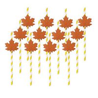 12pcs Maple Leaf Party Straws Creative Straws Party Supplies for Drinking
