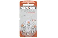 60 X Size 312 Rayovac Hearing Aid Batteries
