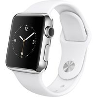 Apple Smart Watch Sport 38mm - Stainless Steel/White (Renewed)