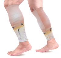 Anmarco Happy Dolphins Sports Calf Compression Sleeves Leg Compression Socks Calf Guard for Running, Cycling, Maternity, Travel, Nurses