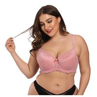 Theoylos Womens Bra Sexy Lace Bralette Adjustable Straps Large Size Bra Ladies Steel Ring Push Up Underwear