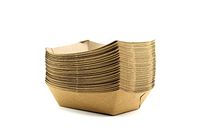 Adorox 50 Count Brown Disposable Cardboard Paper Food Tray, 1-Pound