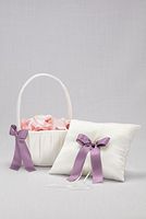 Single Ribbon Pillow and Basket Style DB71065FBRP, Ivory