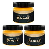 Wood Seasoning Beeswax Complete Solution Furniture Care Beeswax Home Cleaning,Jchen All-Purpose Beeswax for Wood Cleaner and Polish Wipes - Non Toxic for Furniture (3 PCS 85g)