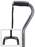 Walking Cane Quad Cane Black Granite Small Base 5" X 8"