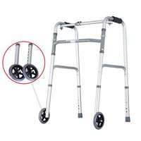 Auxiliary Walker for The Elderly Rehabilitation Walker Lightweight Aluminum Material Suitable for Outdoor Sports Walking Supermarket Shopping Indoor Help (with Wheels)