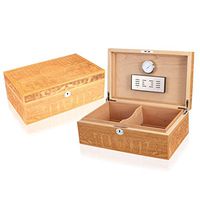 Lxc Collection-Level Hand-Carved Cigar Box Humidor Imported Spain Fragrant Wood-Grade Smoking Set