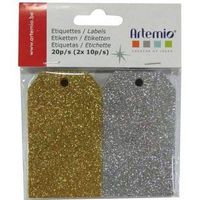 Artemio 20 Tags with Gold & Silver Glitter