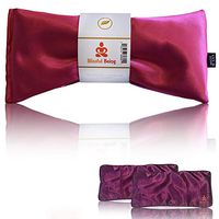 Blissful Being Lavender Eye Pillow with Purple Satin Cover- Hot or Cold Aromatherapy Eye Pillow perfect for Sleeping, Yoga, Meditation - Natural Relaxation (Hot Pink with purple cover bundle)