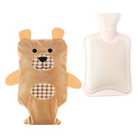 1000ML Classic Rubber Cold or Hot Water Bottle with Soft Plush Cute Cartoon Cover, 03