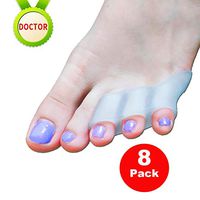 Mcvcoyh 8 Pack Pinky Toe Separator & Protectors, Hammer Toe Straightener, Triple Gel Toe Cushion for Overlapping Toe, Orthotics Pinky Toes Correct and Protect (Transparent）