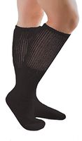 Comfort Finds Diabetic SwellSox - Breathable Cotton Socks - Loose Fitting Comfortable Sock – Non Binding Top Design – Improve Foot Circulation (Black, 12 Pair)