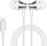 Earbuds Headphones 3.5mm Wired White Earphones Noise Isolating Headsets with Built in Microphone and Volume Control. (2 Pack)